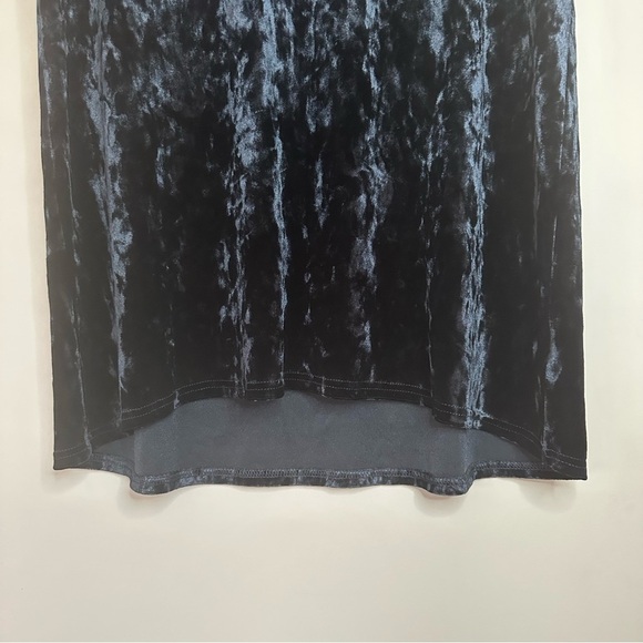 Chrushed Velvet Legging Tee Women L Black Shirt VNeck Tunic Length Y2K Phoebe - Picture 5 of 10